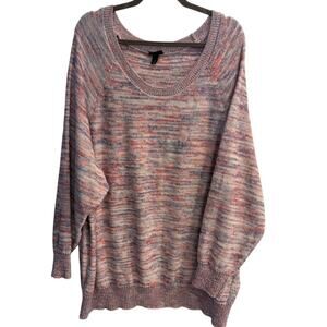 Torrid Size 4 4X Confetti Yarn Pullover Sweater Pink Purple Colorful